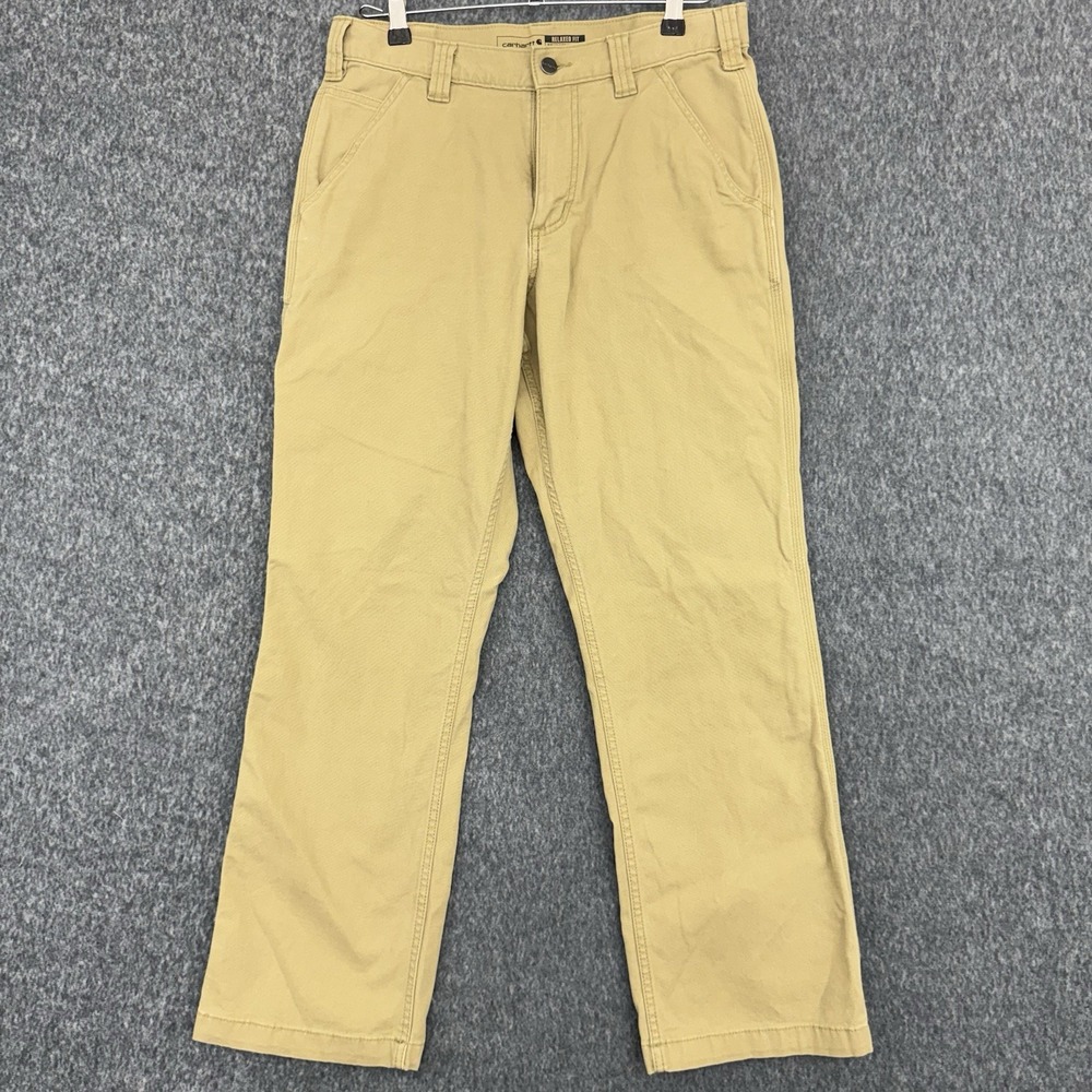 Carhartt BN2291 Rugged Flex Canvas Work Pants Khaki Men's 32x30 Relaxed Fit